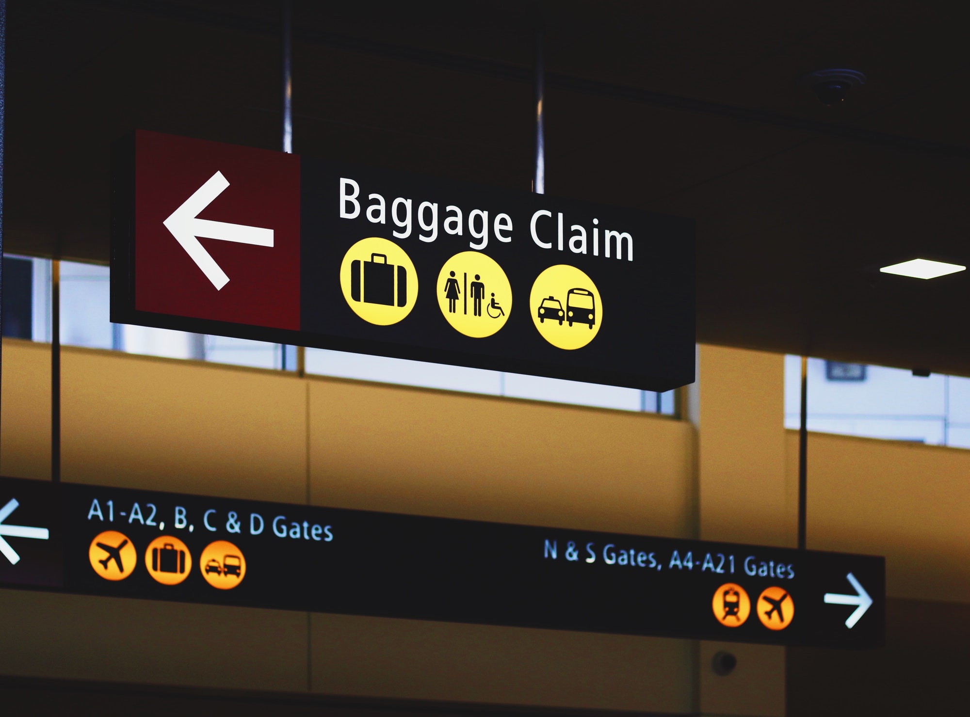 Baggage claim area at airport