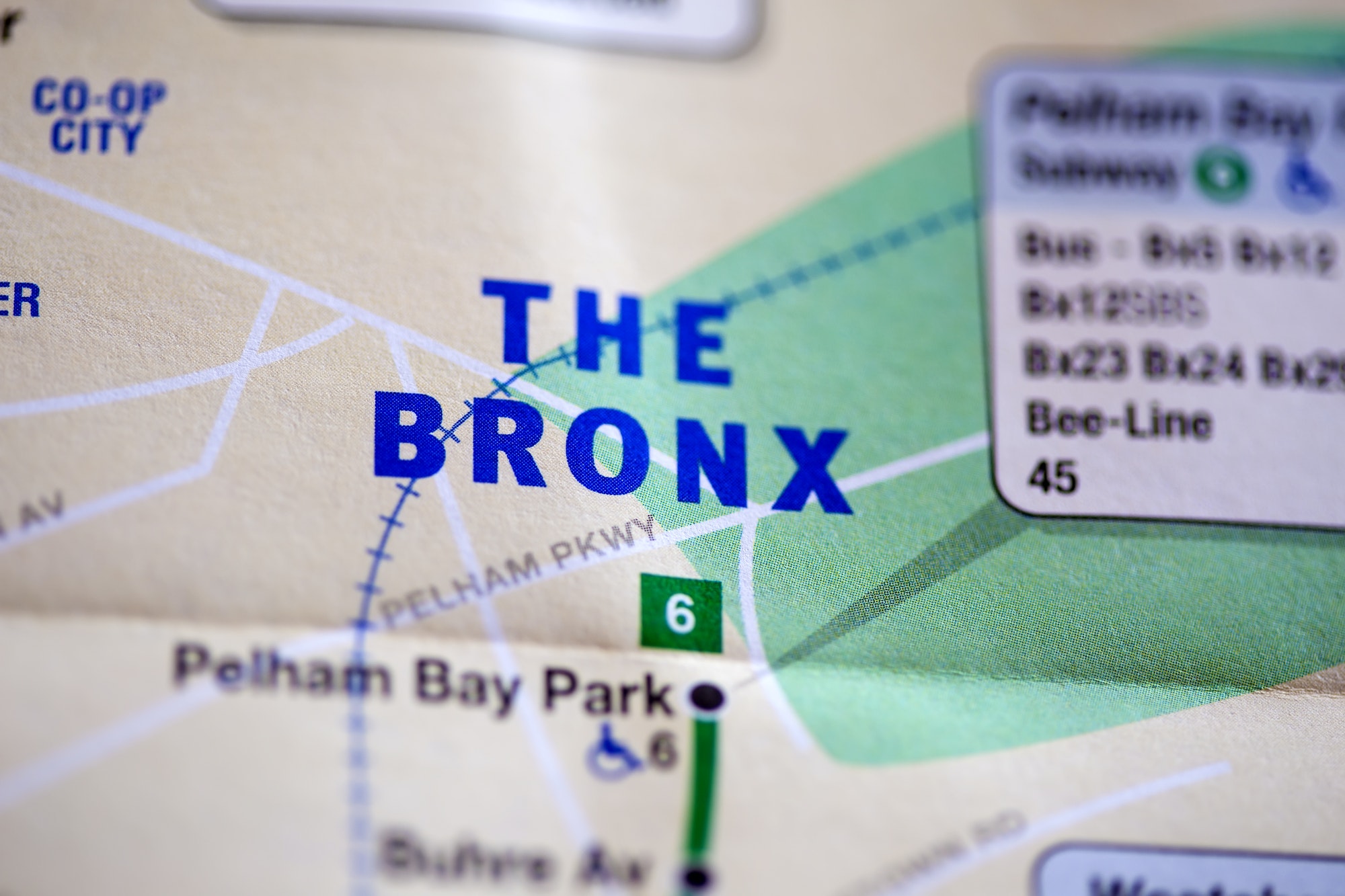 Bronx on metro station map