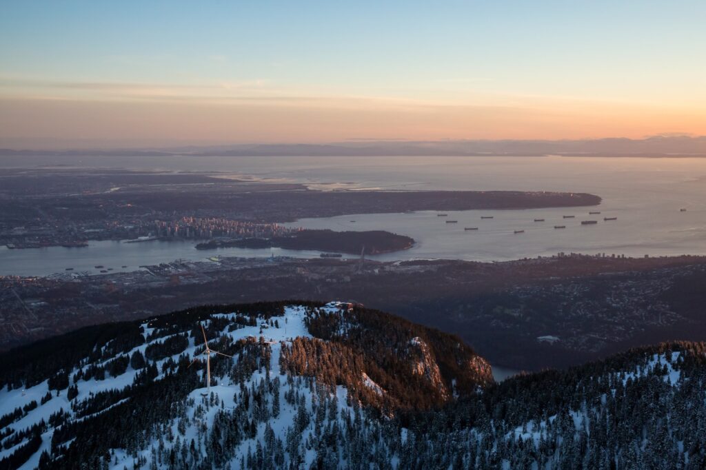 Grouse Mountain with Vancouver City in the background